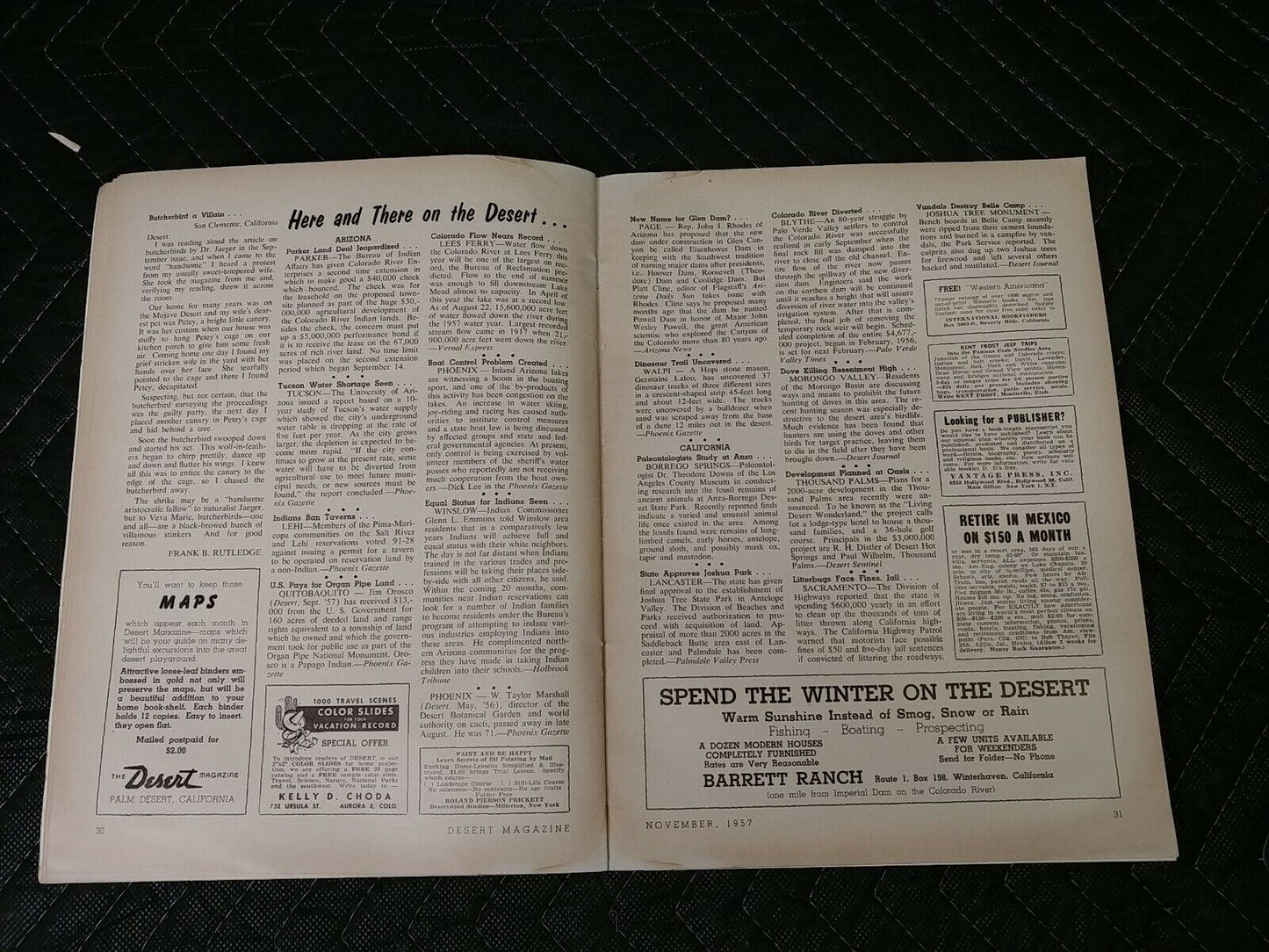 Vintage Desert Magazine November 1957