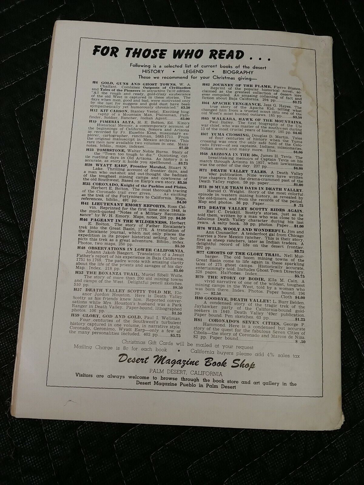 Vintage Desert Magazine November 1957