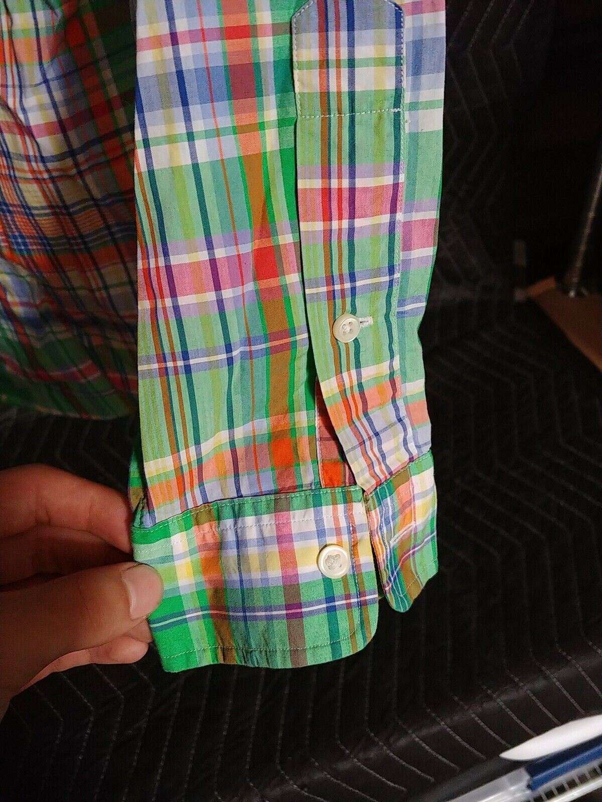 Mens Ralph Lauren Blue Size Small SP Plaid Checks Polo Pony Long Sleeve Shirt