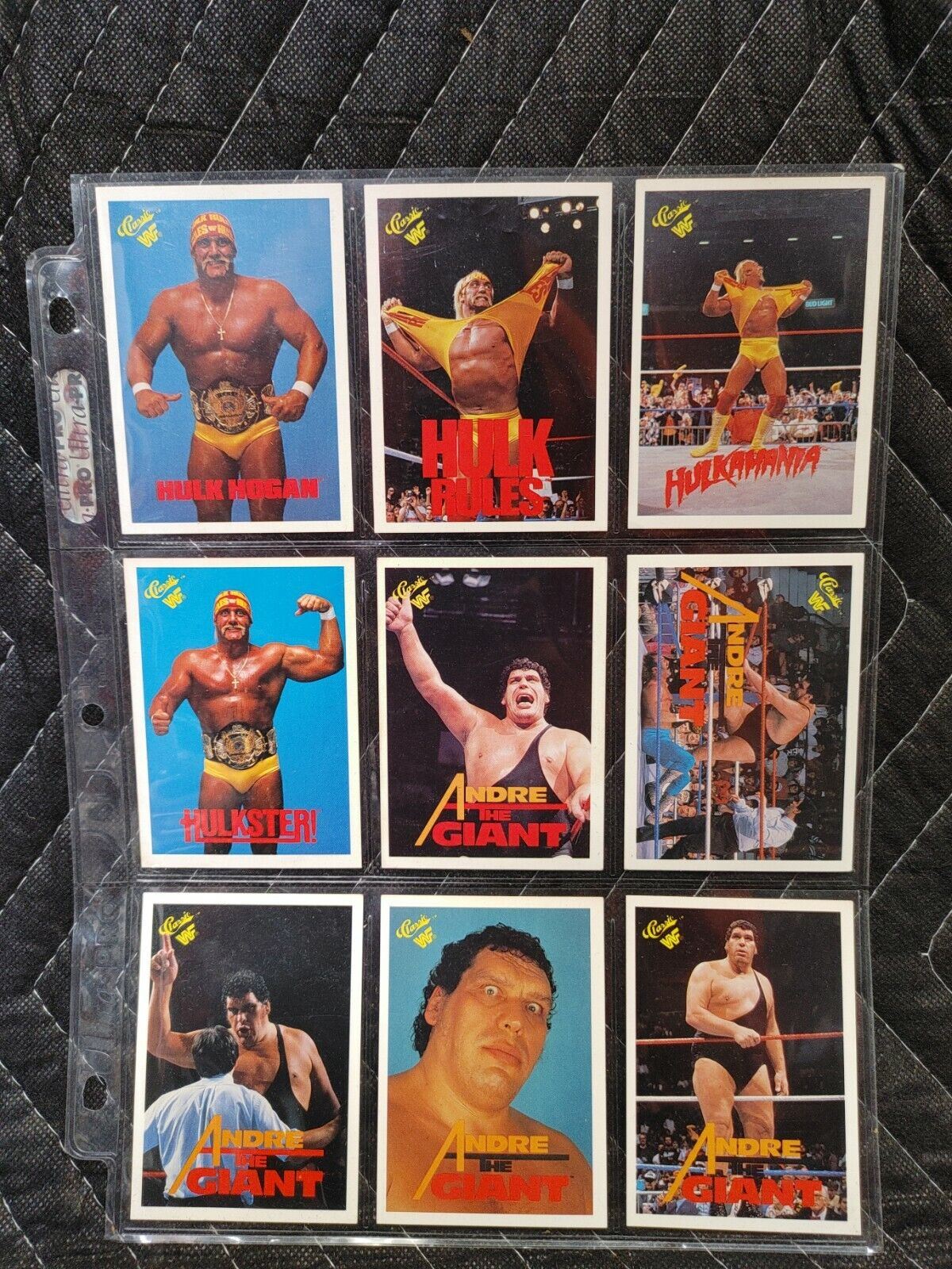 Lot of 9 1990 CLASSIC HULK HOGAN & ANDRE THE GIANT WWF CARDS
