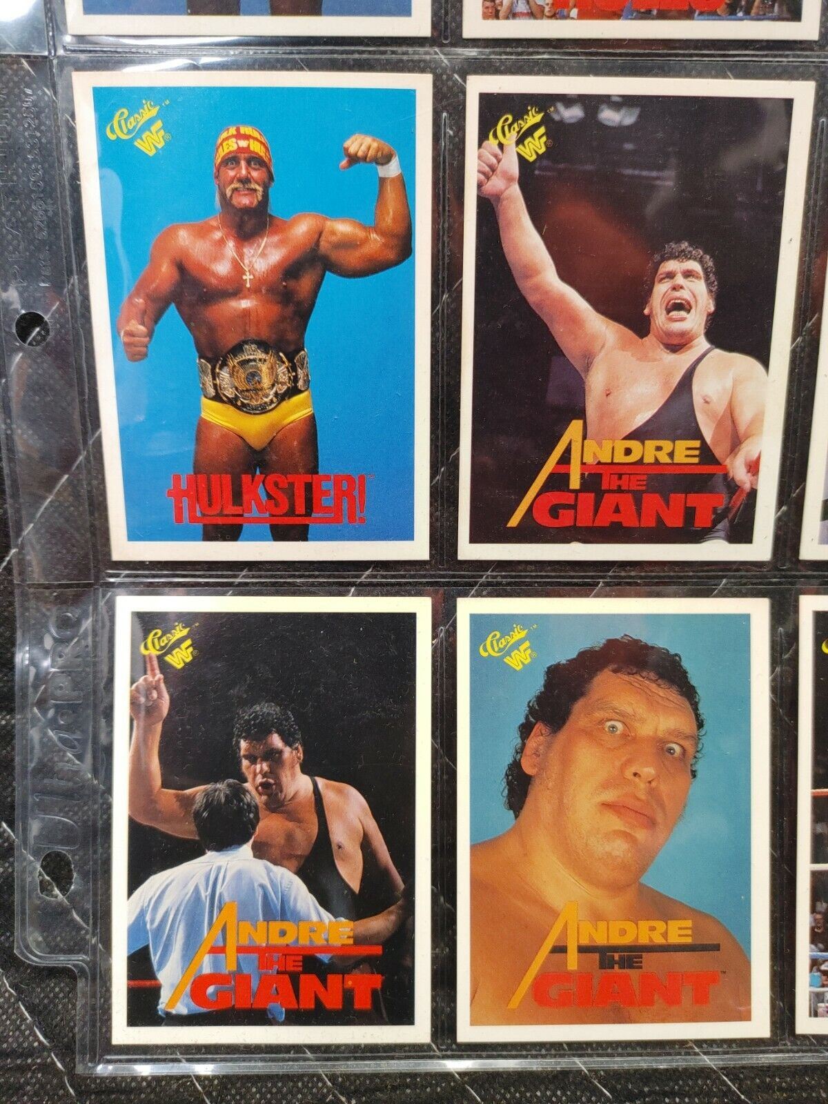 Lot of 9 1990 CLASSIC HULK HOGAN & ANDRE THE GIANT WWF CARDS