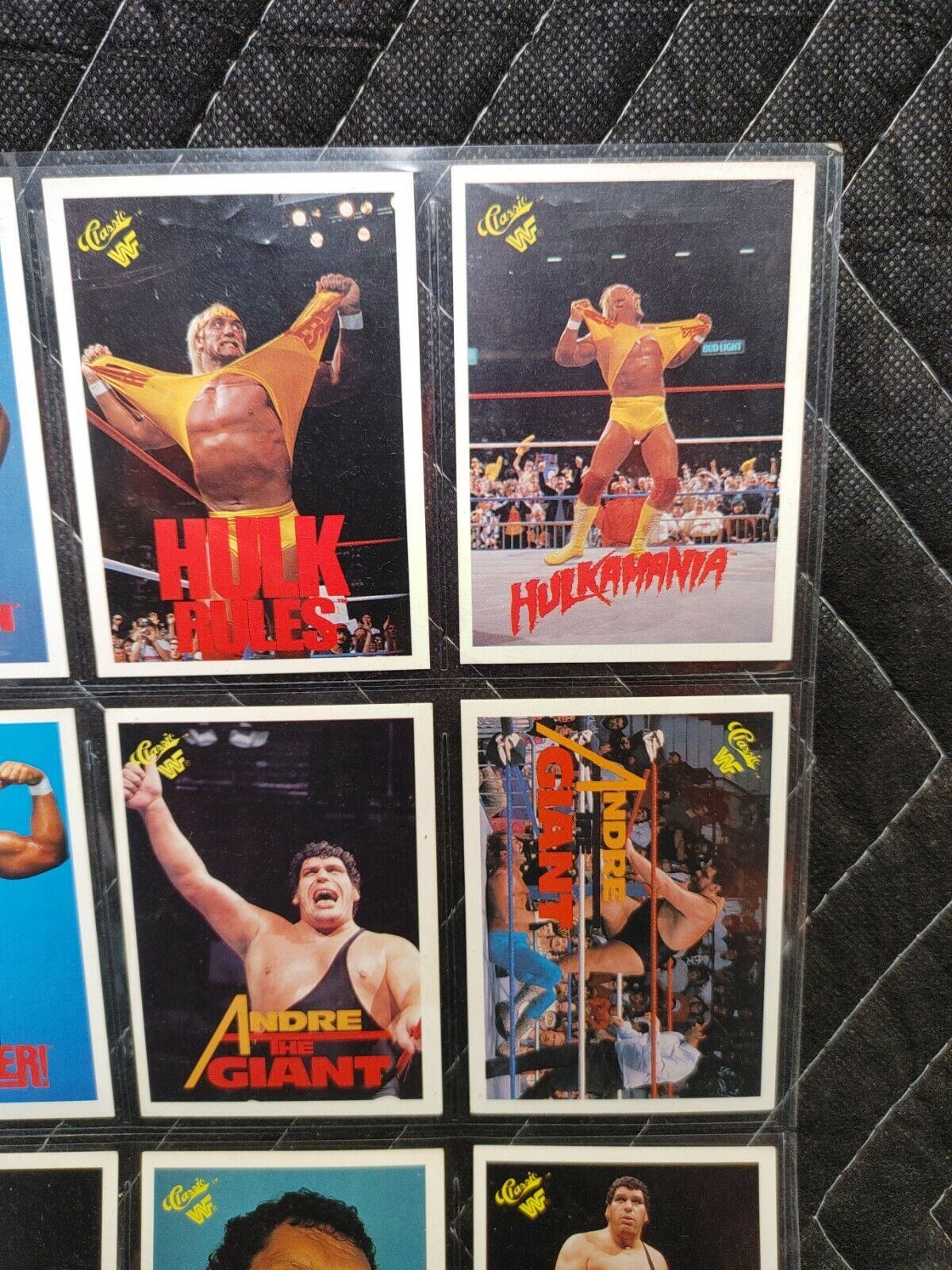 Lot of 9 1990 CLASSIC HULK HOGAN & ANDRE THE GIANT WWF CARDS