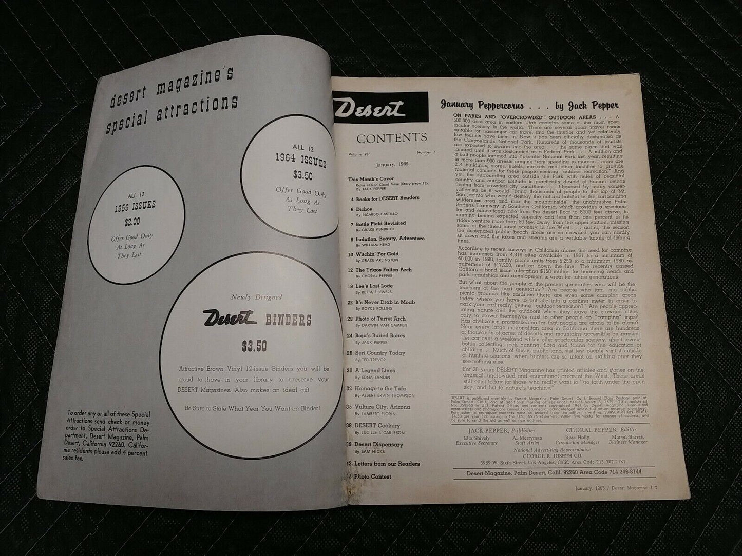 Vintage Desert Magazine January 1965