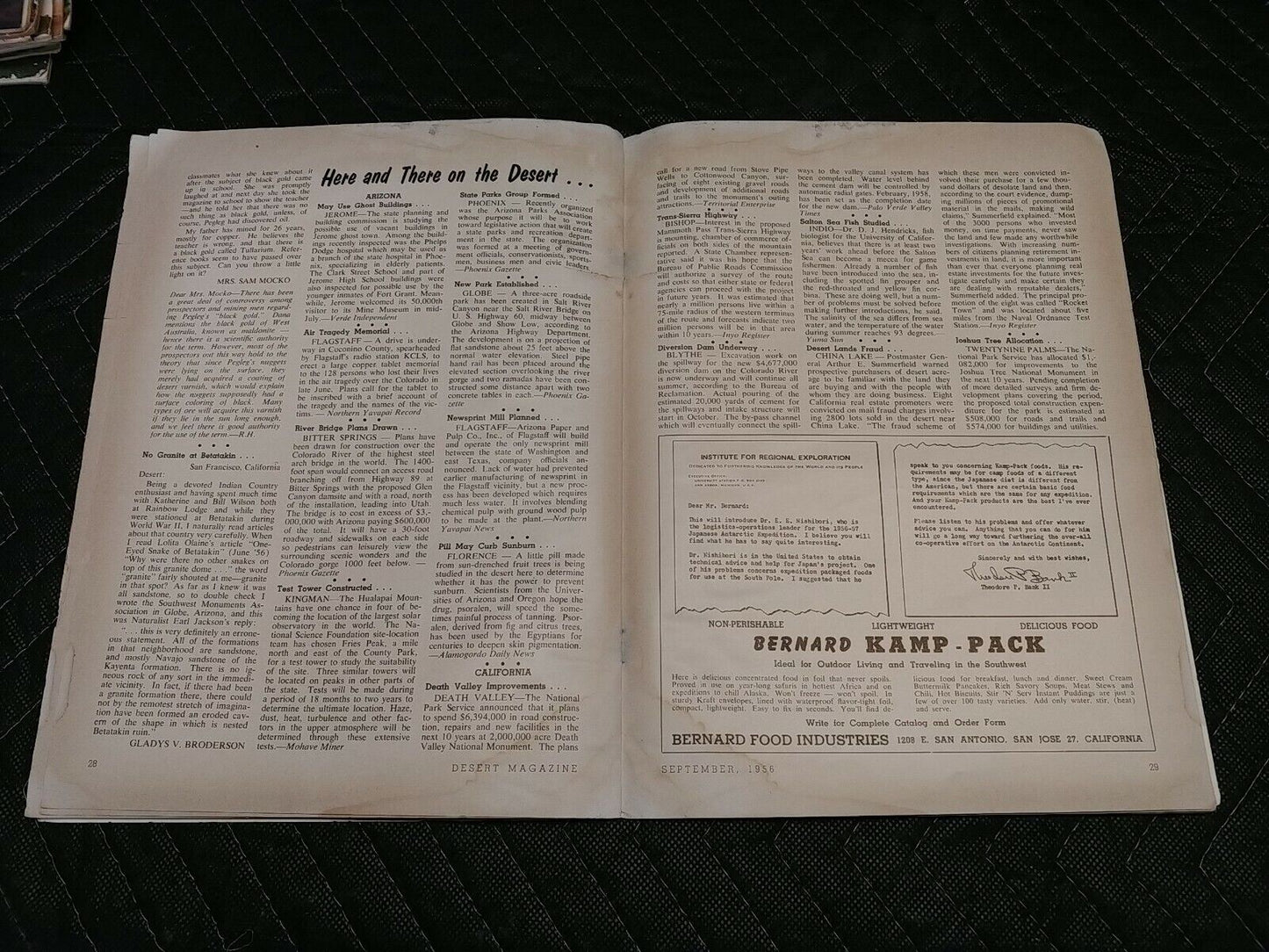 Vintage Desert Magazine September 1956