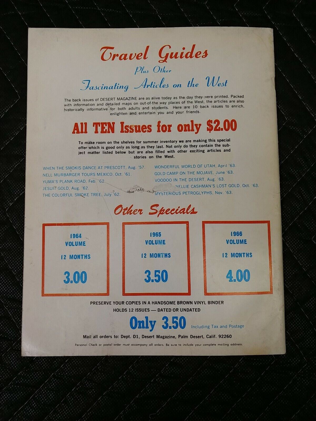 Vintage Desert Magazine September 1967