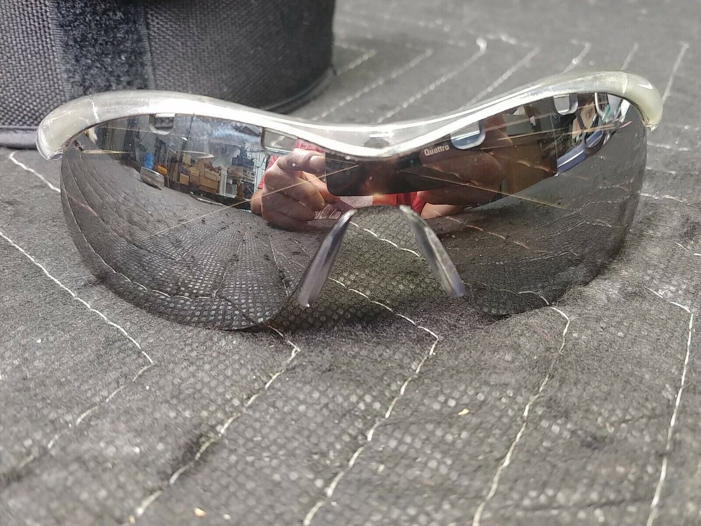 Vintage Quattro Silver Interchangeable Lenses Biking Sports Sunglasses