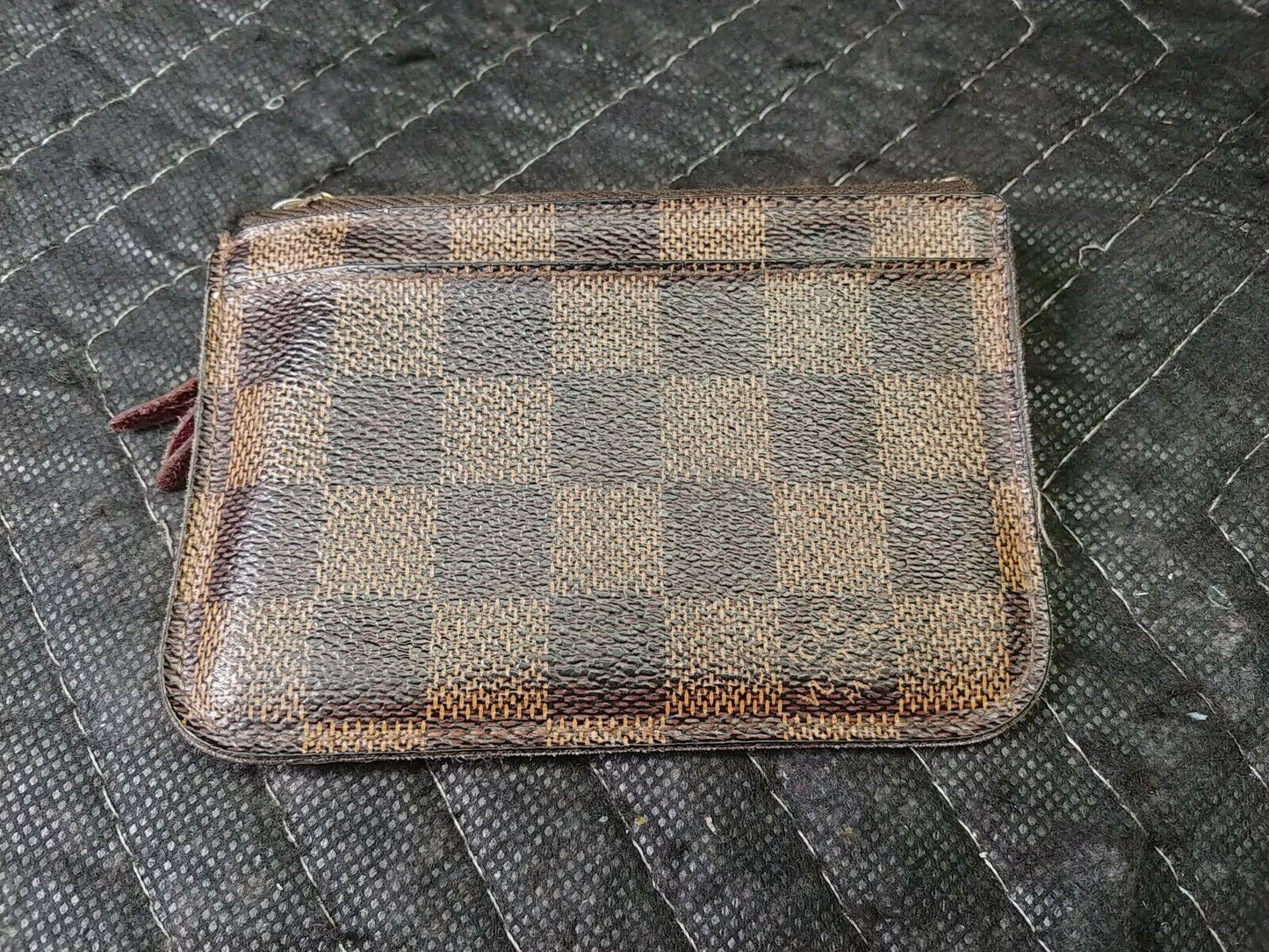 Authentic LOUIS VUITTON Key Cles Pouch Coin Card Holder Charm Damier Ebene