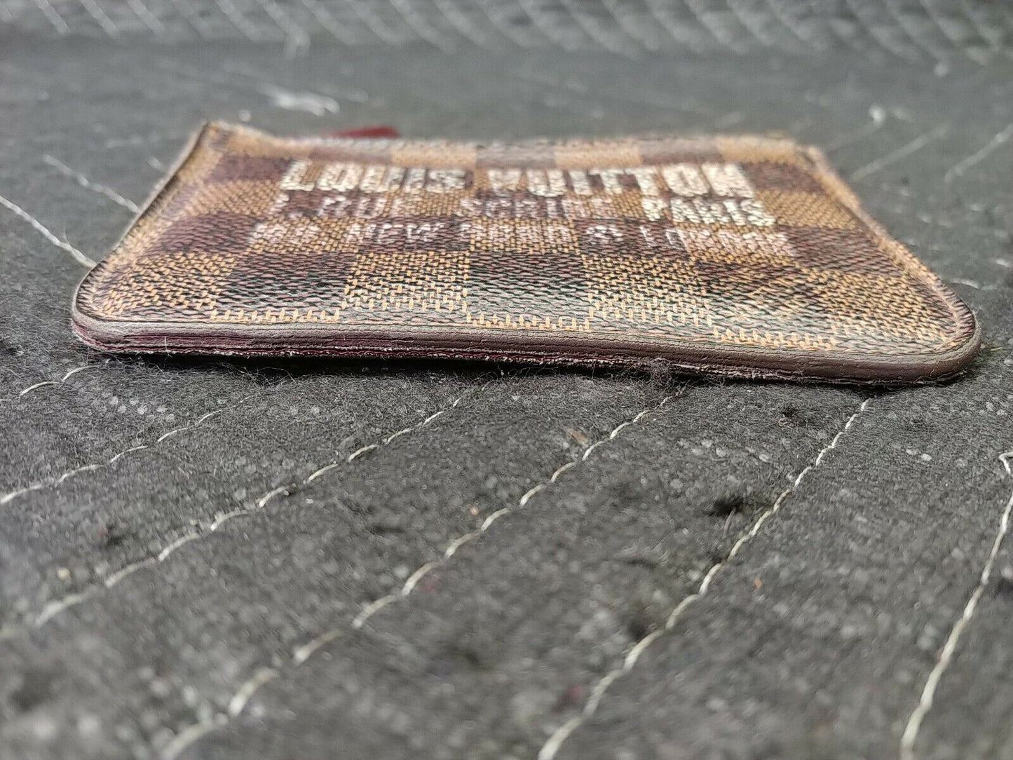 Authentic LOUIS VUITTON Key Cles Pouch Coin Card Holder Charm Damier Ebene