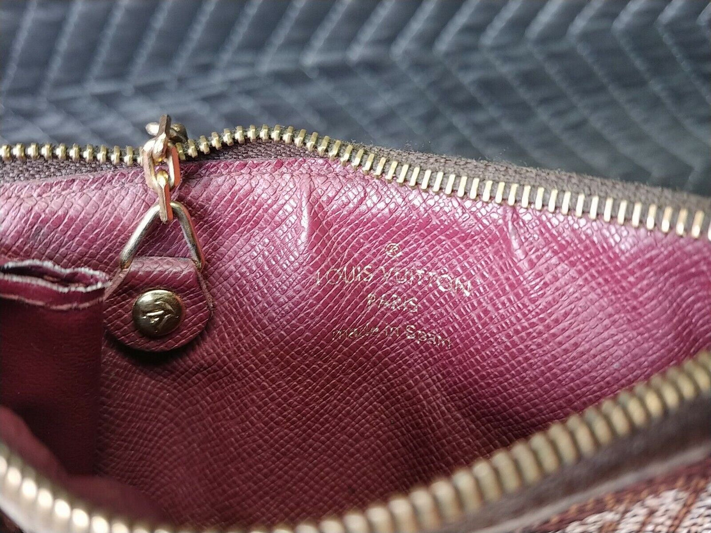 Authentic LOUIS VUITTON Key Cles Pouch Coin Card Holder Charm Damier Ebene