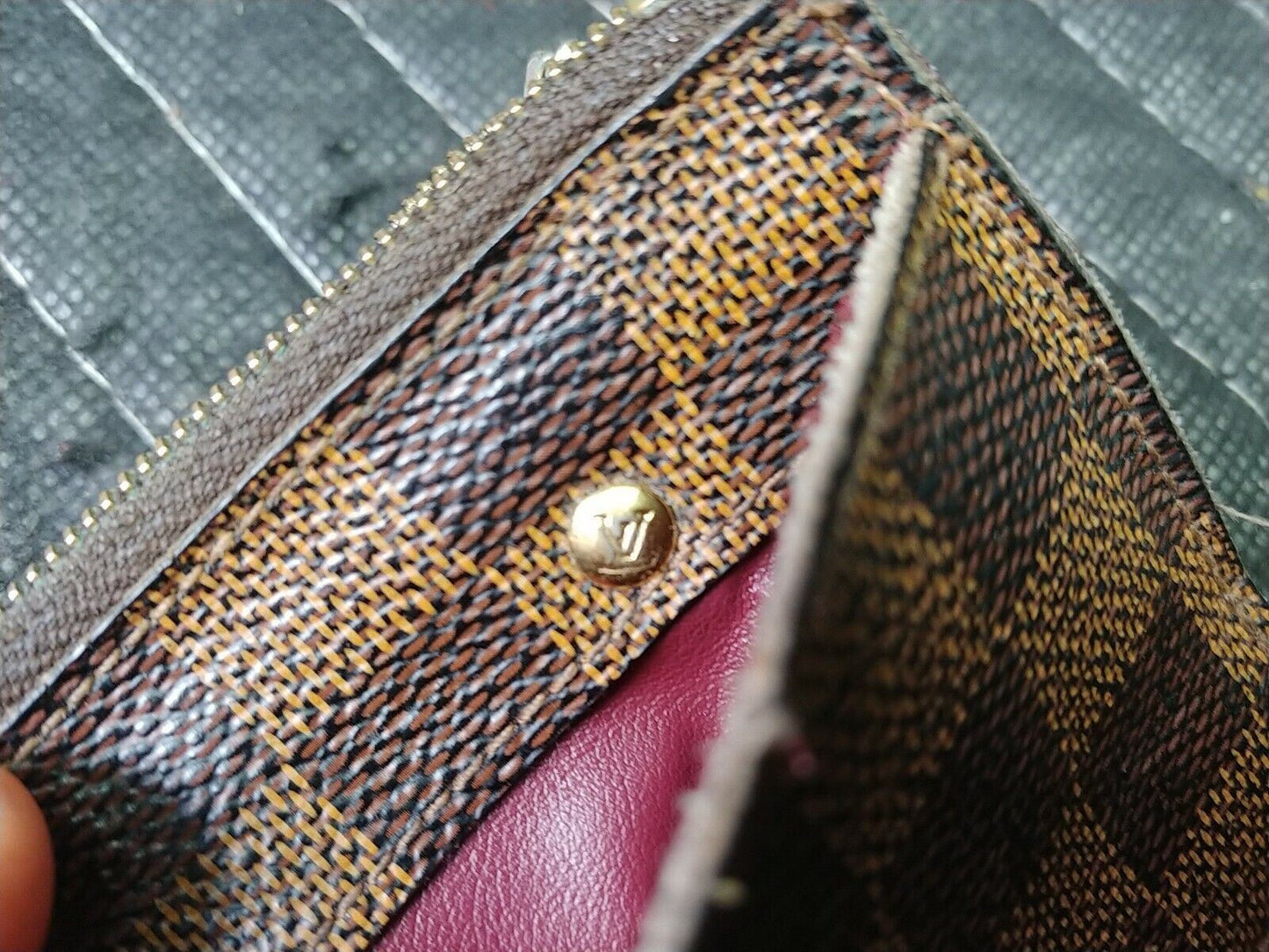 Authentic LOUIS VUITTON Key Cles Pouch Coin Card Holder Charm Damier Ebene