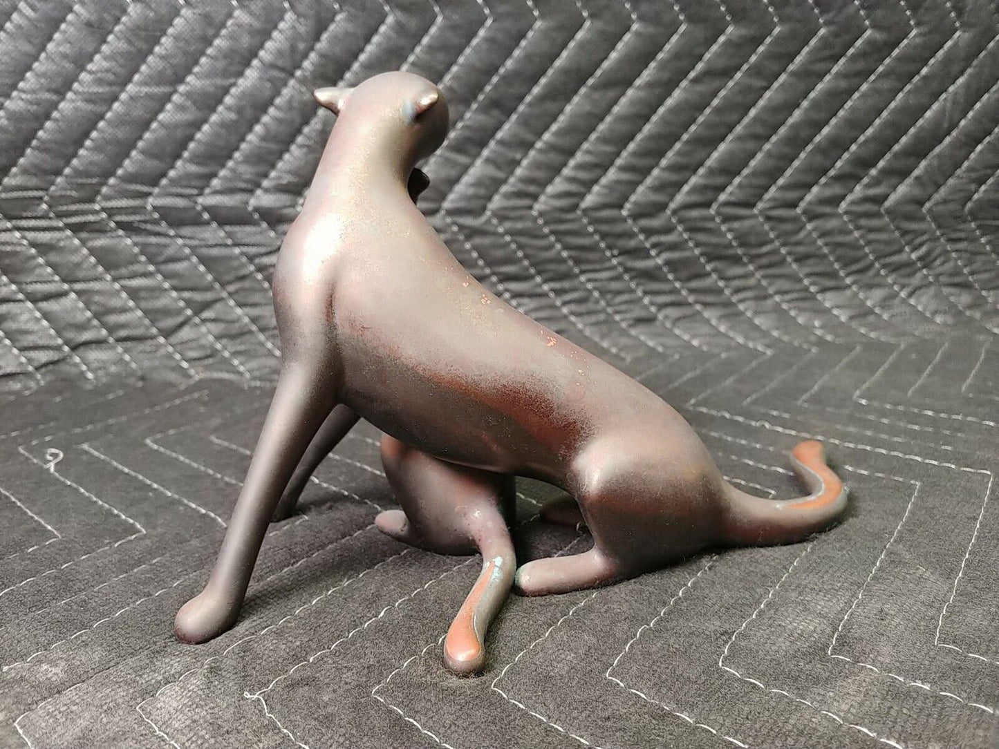 Solid Brass/Bronze Mother and Cub Panther Art Sculpture Signed Loeto 141/2500