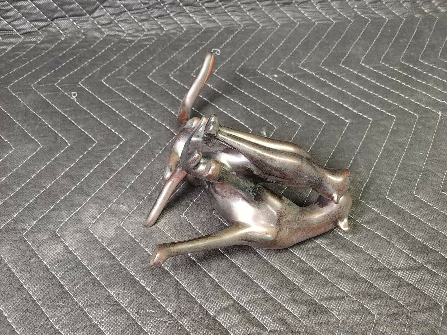 Solid Brass/Bronze Mother and Cub Panther Art Sculpture Signed Loeto 141/2500