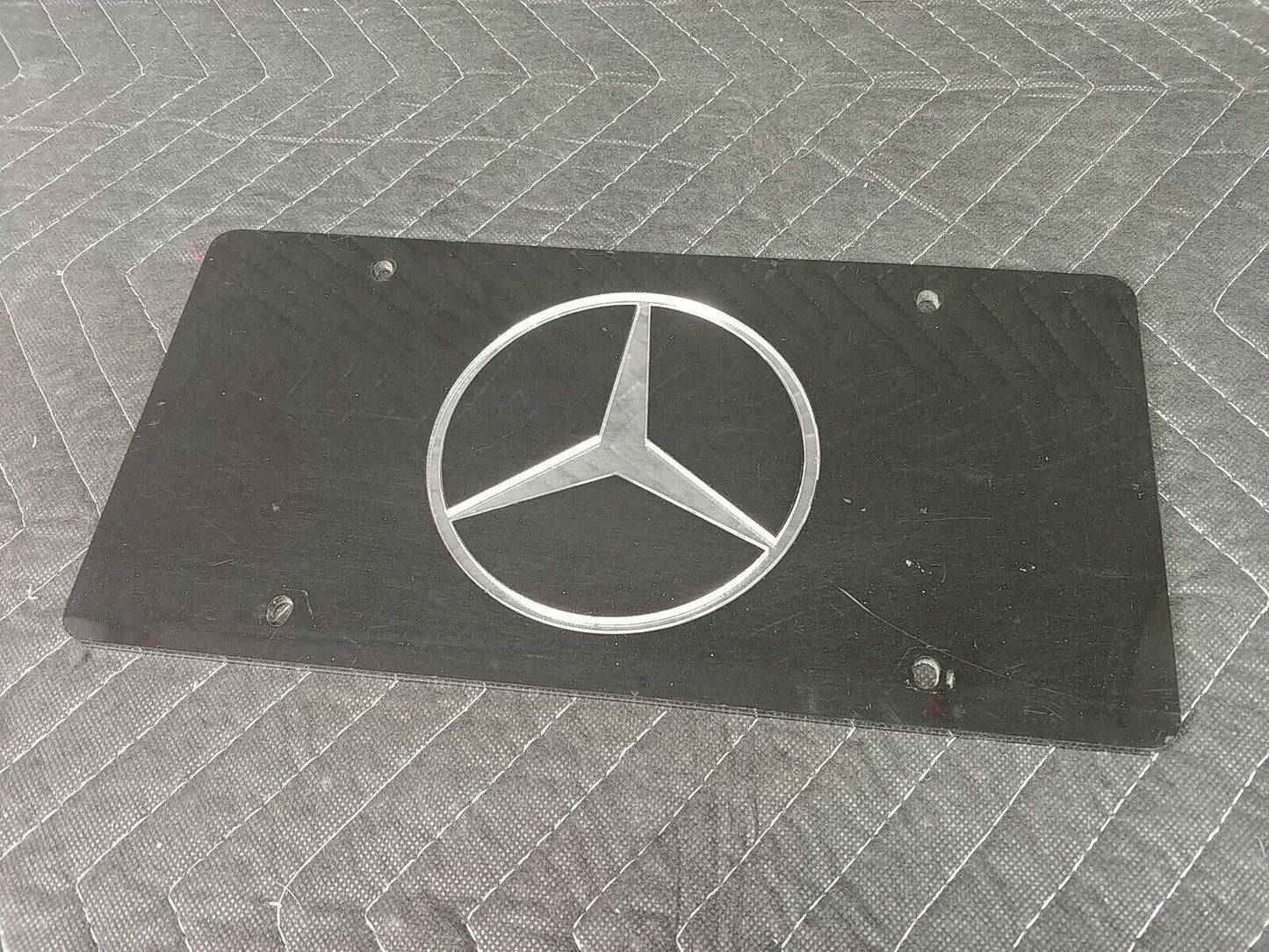 Black License Plate w/ Mercedes-Benz Logo