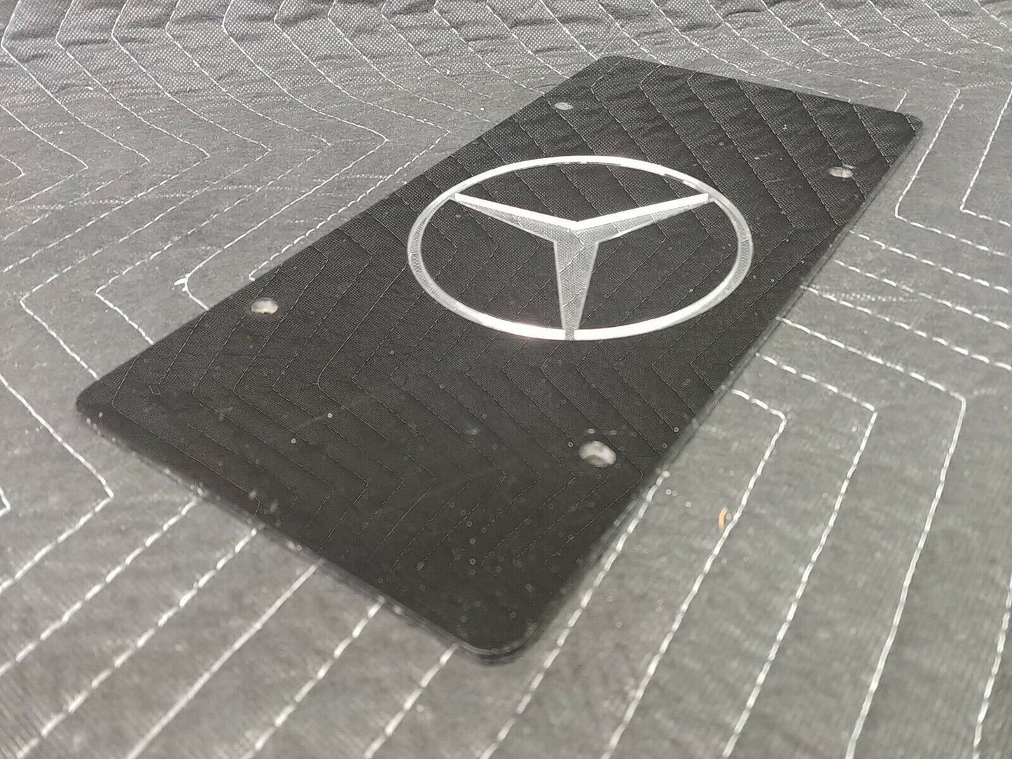 Black License Plate w/ Mercedes-Benz Logo