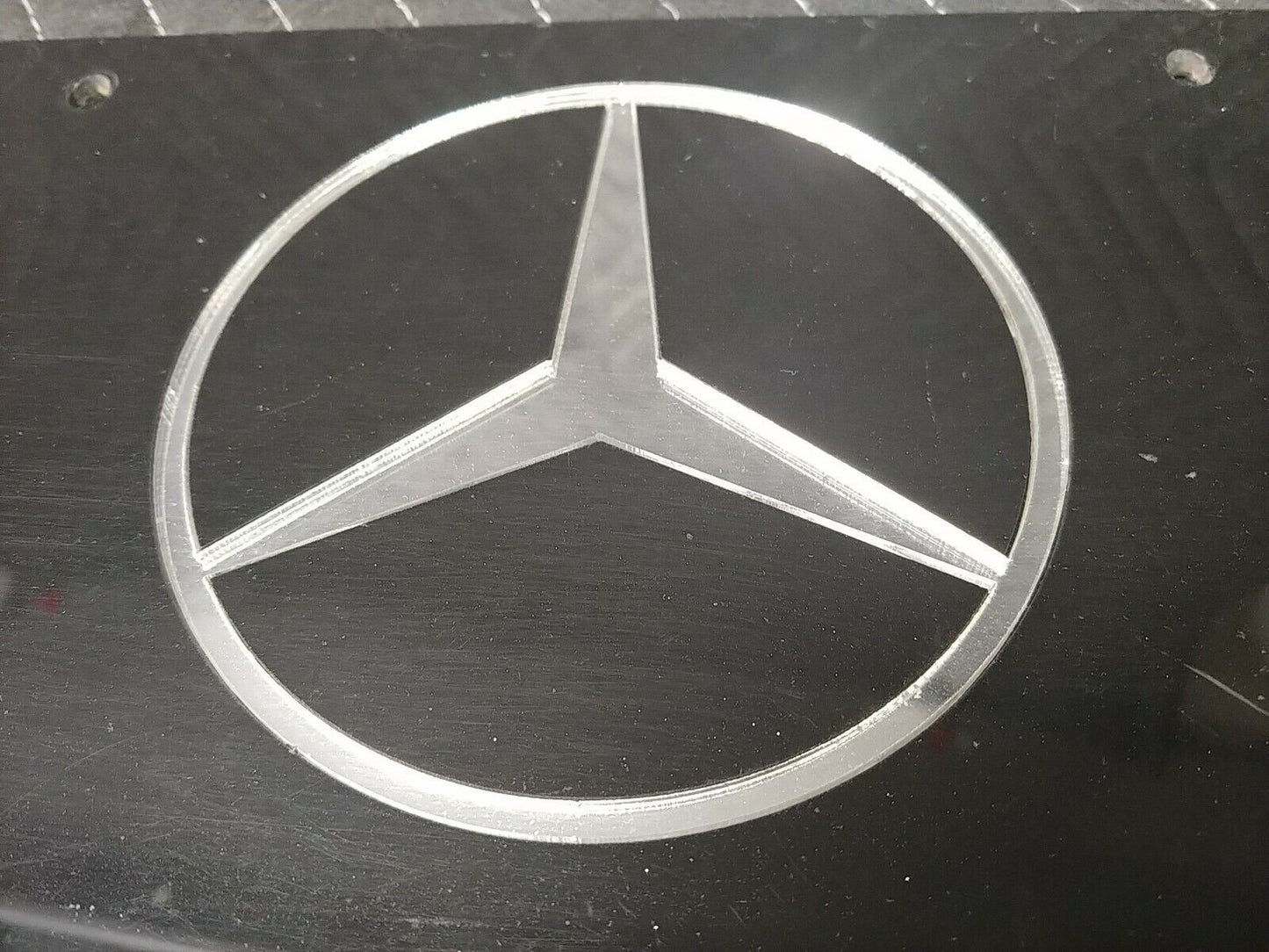 Black License Plate w/ Mercedes-Benz Logo