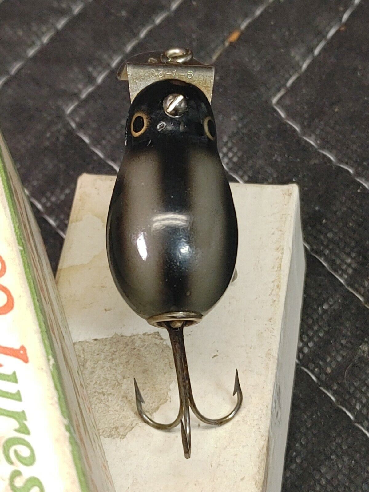 VINTAGE CREEK CHUB TINY TIM IN GRAY & BLACK FISHING LURE IN ORIGINAL BOX