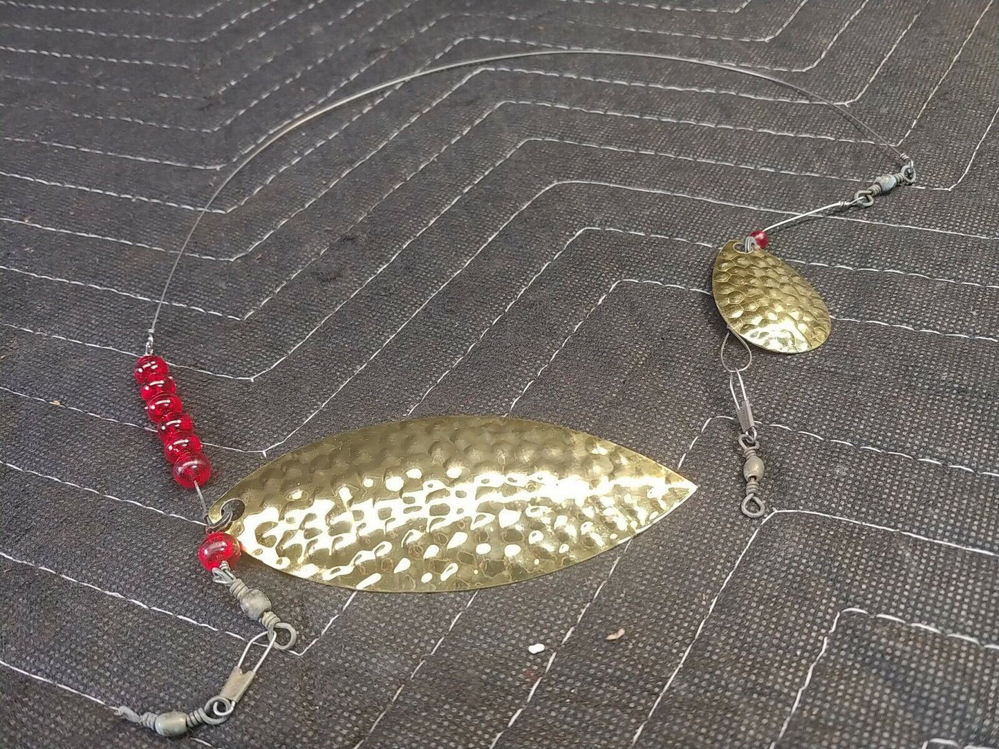 Vintage Dave Davis Trolling Spinners Lot Of 2 #10 Fishing Lures Brass