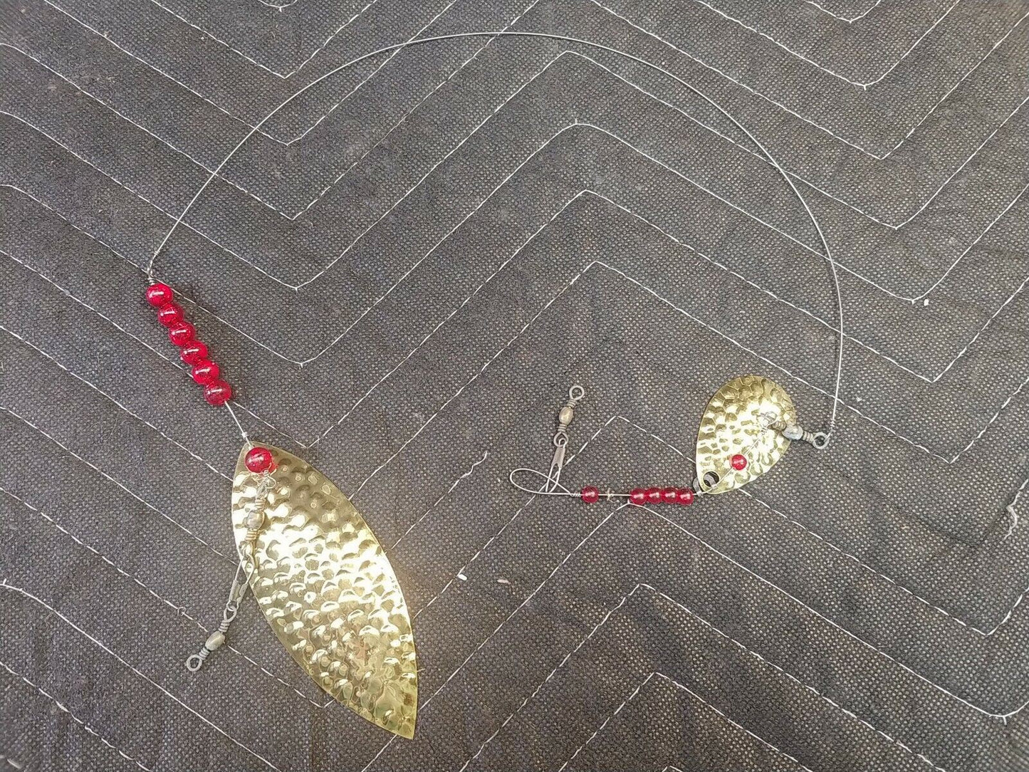 Vintage Dave Davis Trolling Spinners Lot Of 2 #10 Fishing Lures Brass