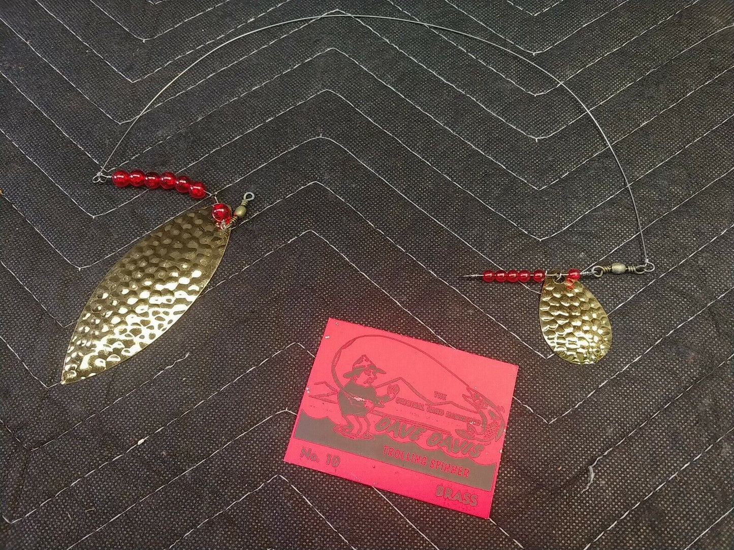 Vintage Dave Davis Trolling Spinners Lot Of 2 #10 Fishing Lures Brass