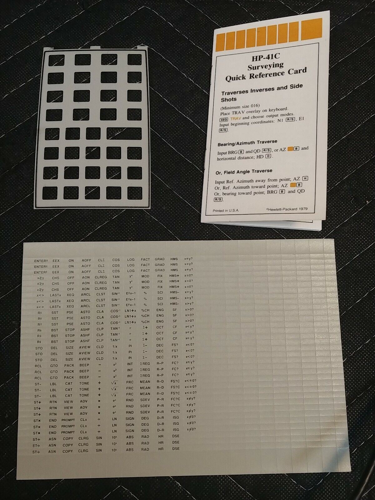 Hewlett-Packard HP-41C Application Pac / Surveying Pac Box, Manual & Papers Only