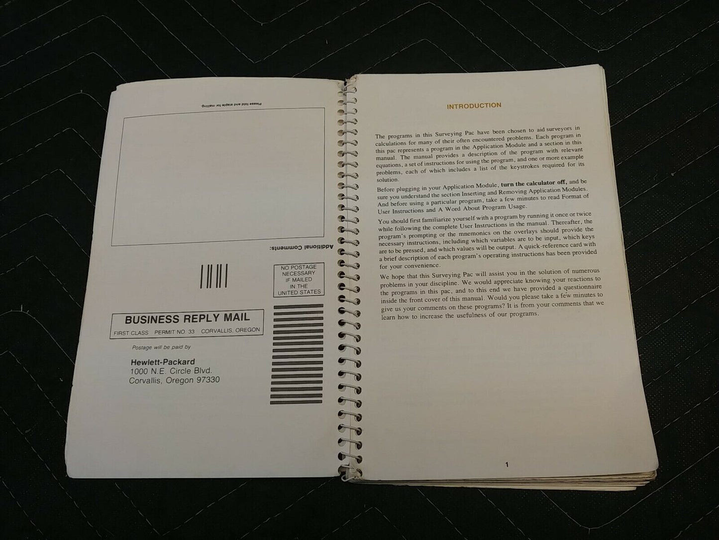 Hewlett-Packard HP-41C Application Pac / Surveying Pac Box, Manual & Papers Only