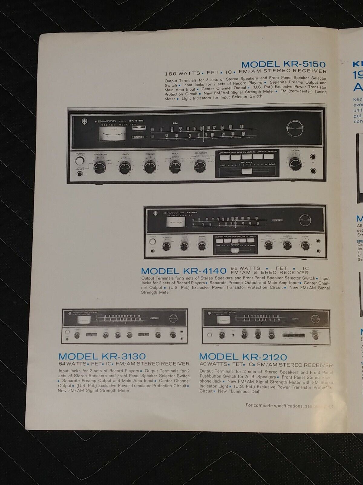 1971 Kenwood Stereo Receivers Amplifiers/Tuners Ad Brochure