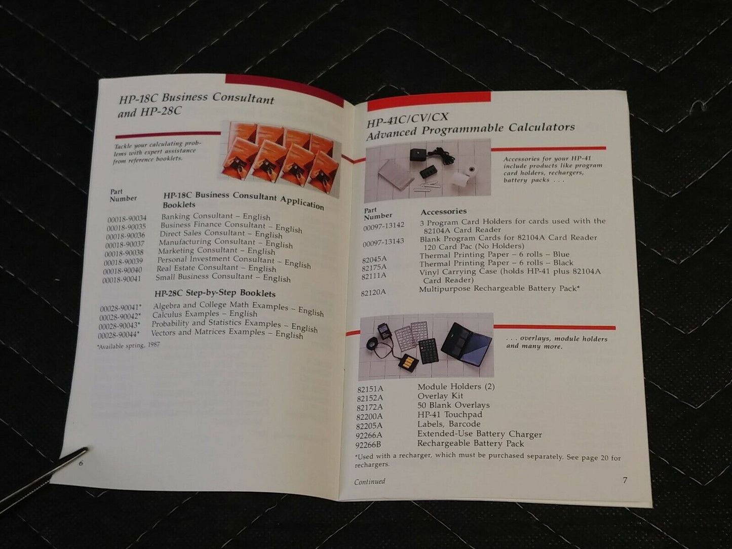 1987 Hewlett-Packard A Wealth of Accessories to Compliment HP Calculators AD