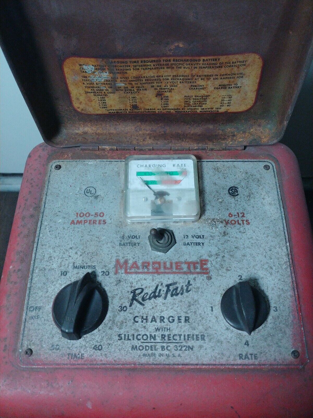 VINTAGE MARQUETTE BATTERY CHARGER RediFast Redi Fast BC 322N