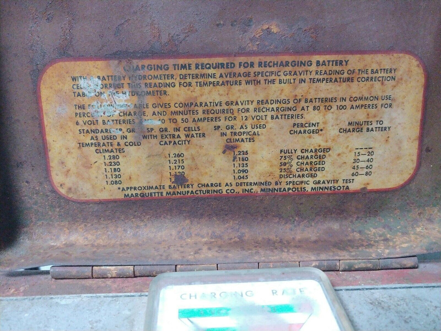 VINTAGE MARQUETTE BATTERY CHARGER RediFast Redi Fast BC 322N