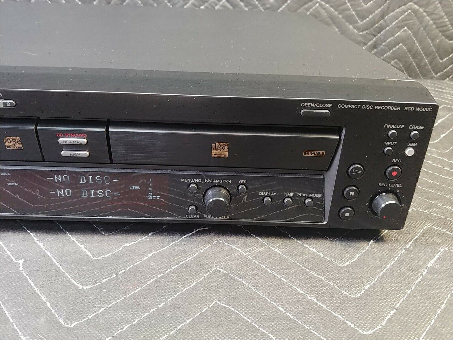 Sony RCD-W500C 5 CD Changer/CD Dubbing Recorder - Lenses Cleaned Tested Working