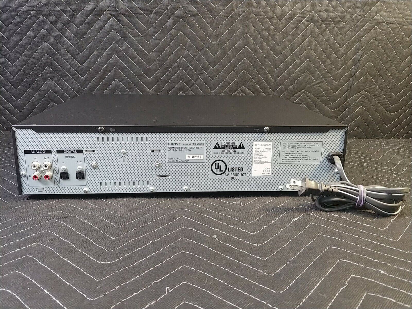 Sony RCD-W500C 5 CD Changer/CD Dubbing Recorder - Lenses Cleaned Tested Working