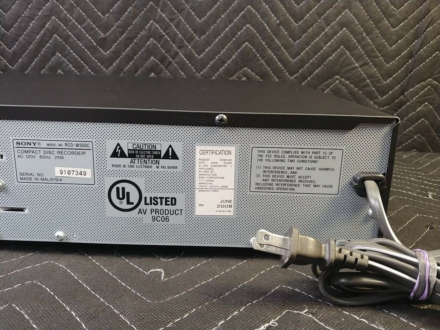 Sony RCD-W500C 5 CD Changer/CD Dubbing Recorder - Lenses Cleaned Tested Working