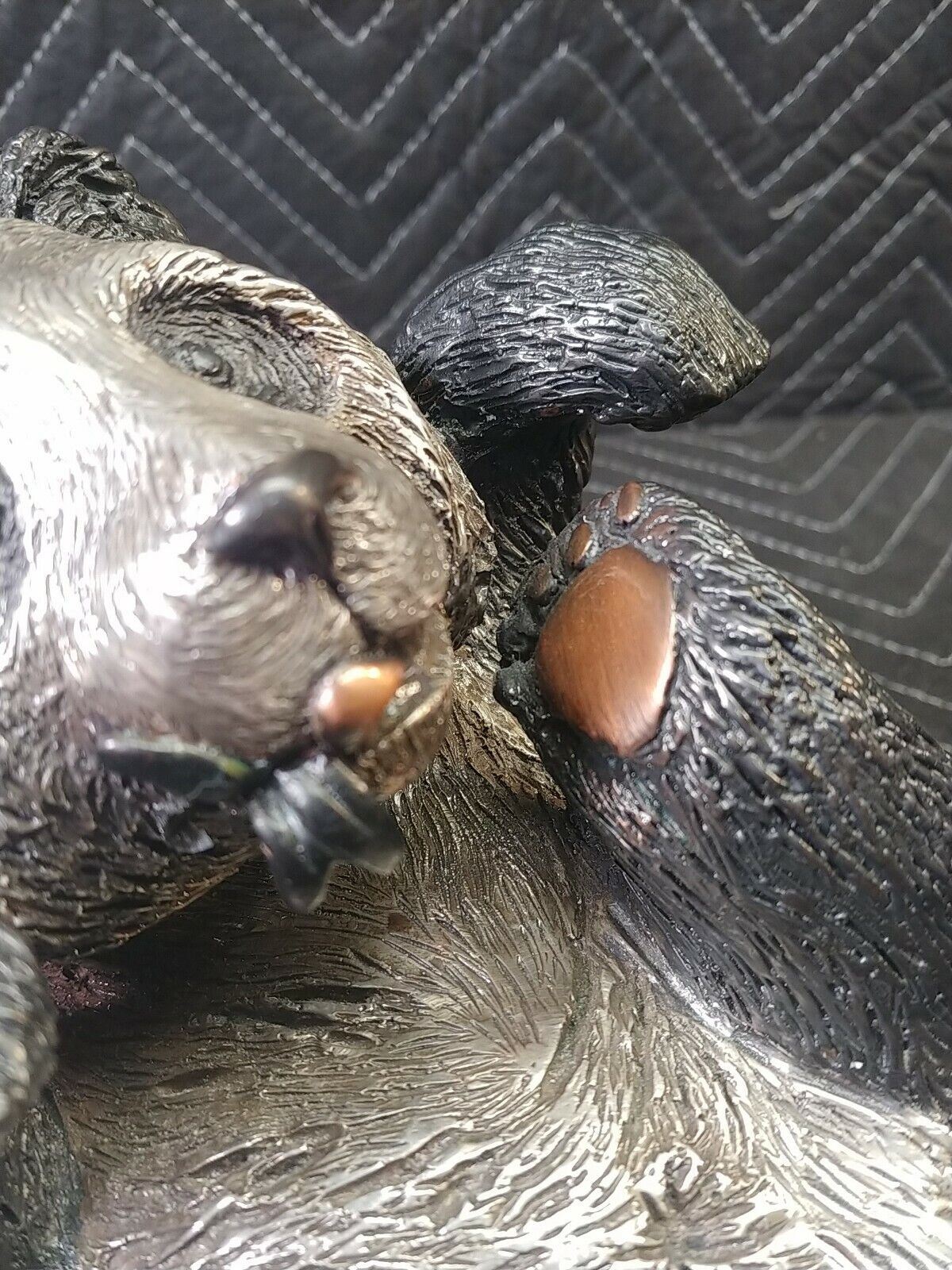 D'ARGENTA SCULPTURE ~ Silver Panda Bear w/ Bamboo Vintage - International Vtg