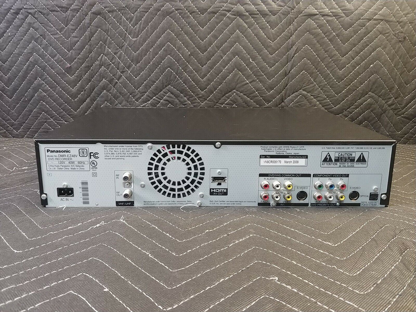 Panasonic DMR-EZ48V DVD/VCR Combo Player VHS DVD Recorder HDMI 1080p *SERVICED*