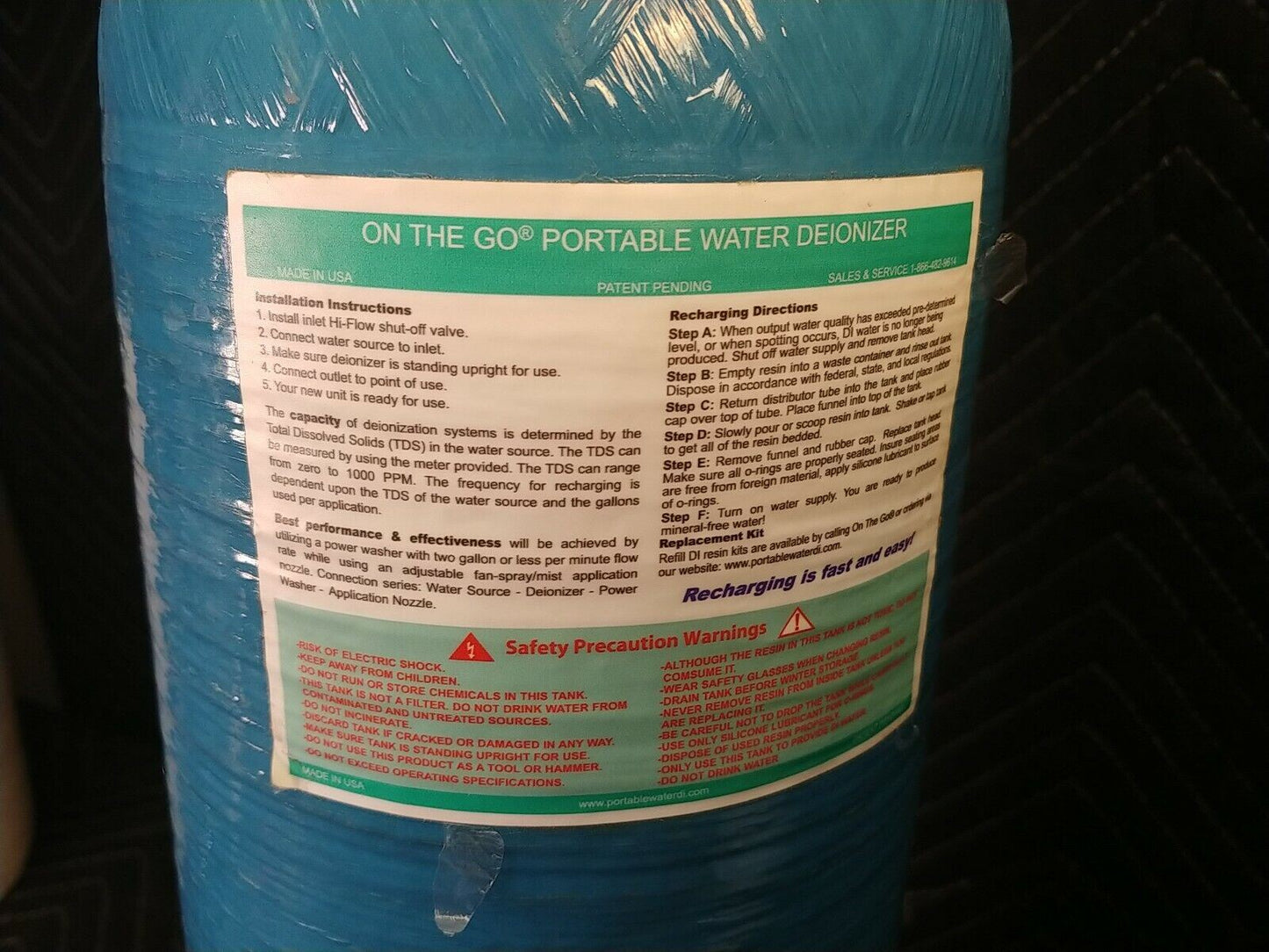 ON THE GO PORTABLE WATER DEIONIZER Filter Purifier