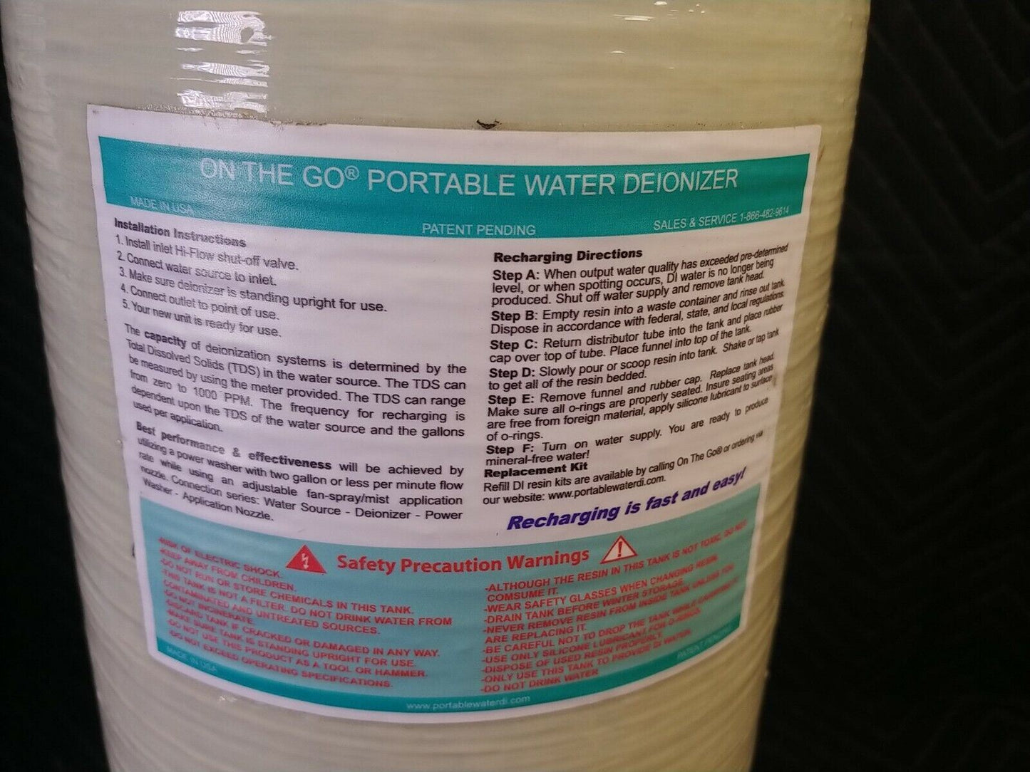 ON THE GO PORTABLE WATER DEIONIZER Filter Purifier