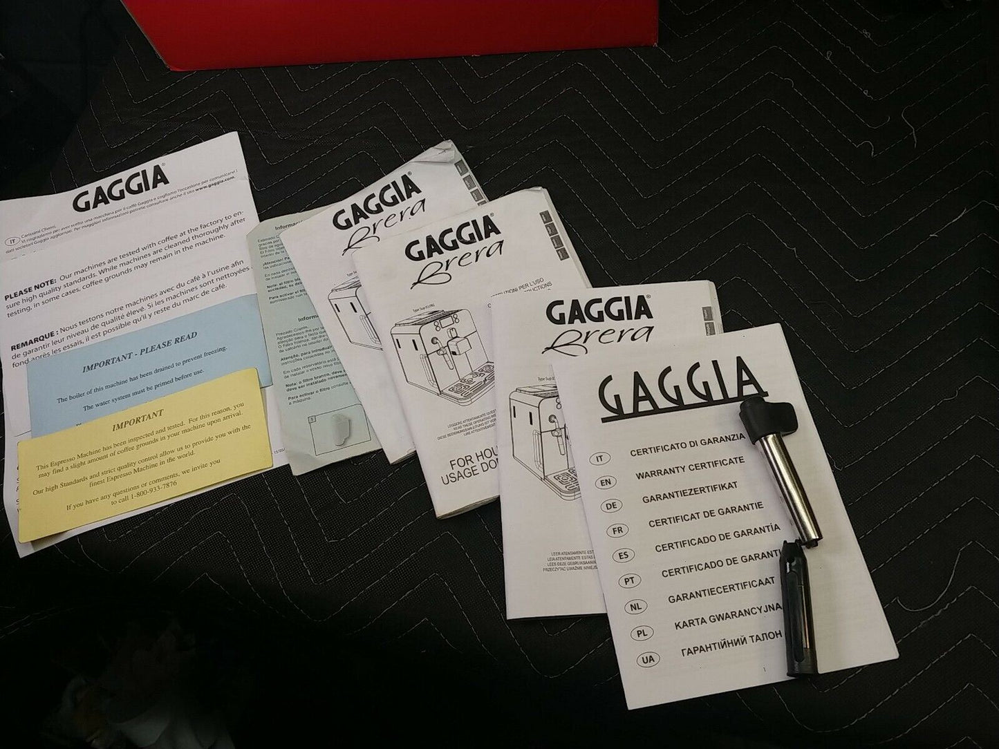 Gaggia Brera Espresso Machine - Black/Silver w/ Box, Paper and Accessories