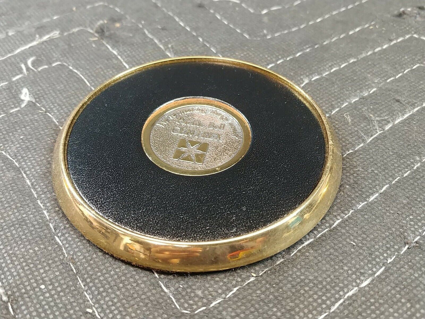 PACIFIC BELL CENTREX Program Coasters Wood & Brass - Display Quality