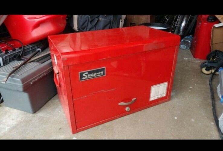 Snap On Tools 9 Drawer Red Tool Chest Box Cabinet 26 inches wide Vintage