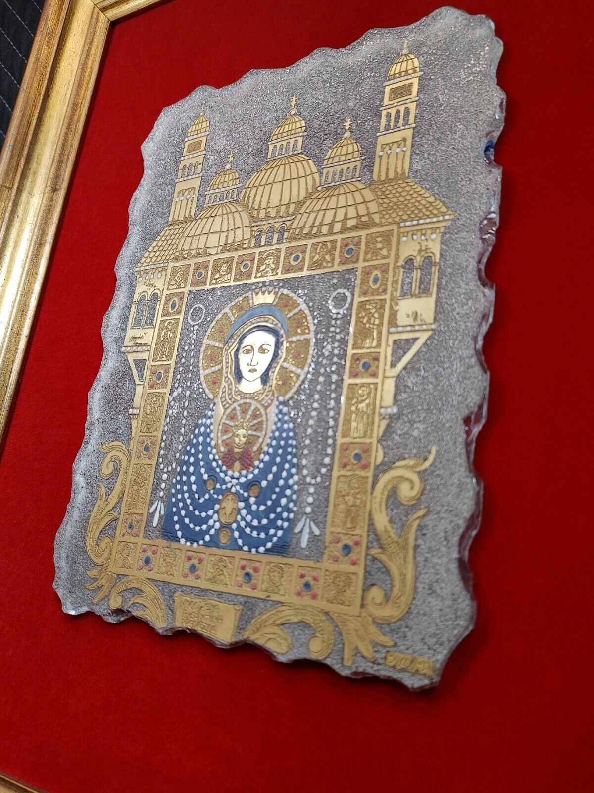 Bruber - Madonna & Child, Chiseled Crystal, Painted Gold Platinum Murano Venice