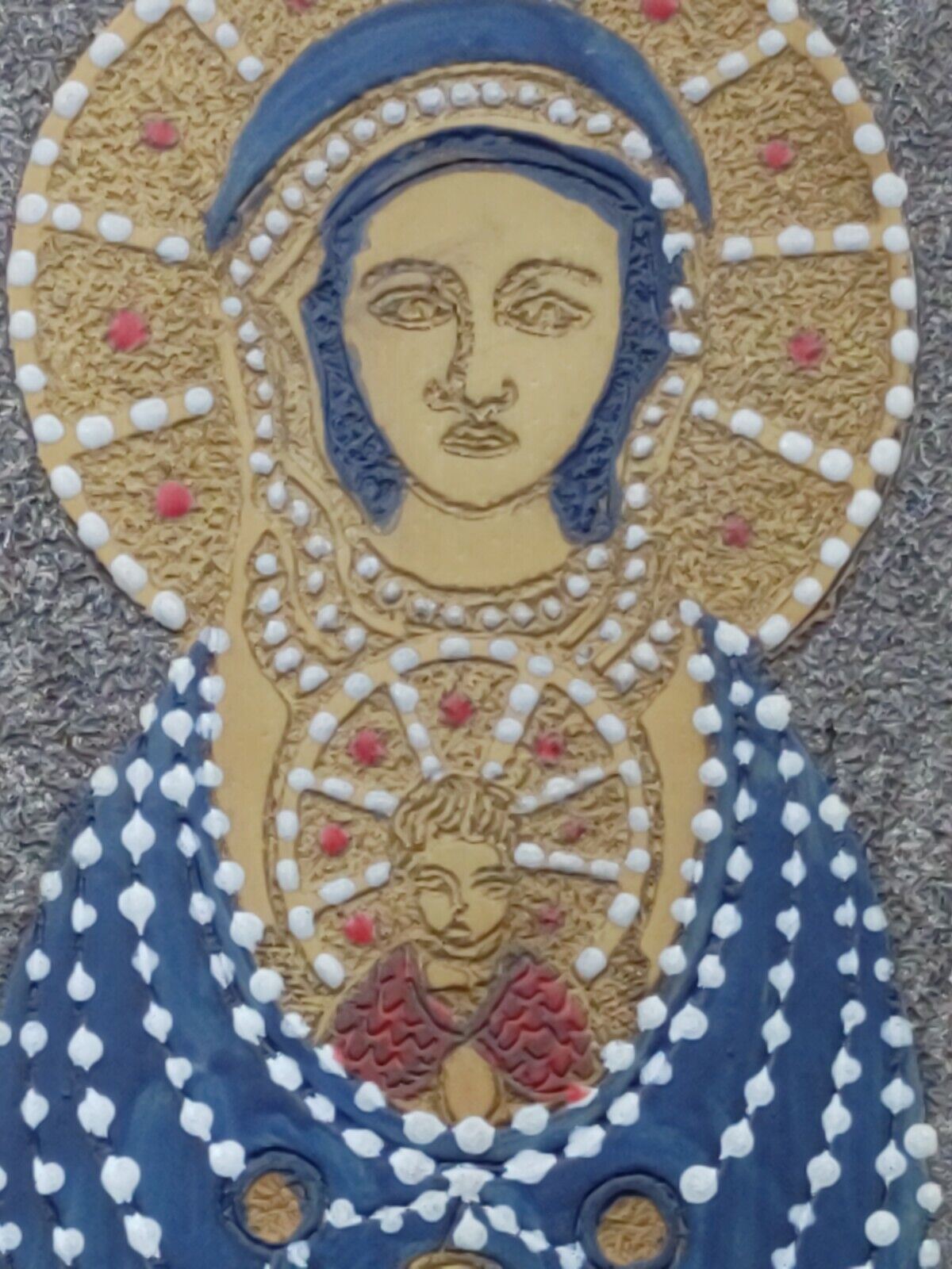 Bruber - Madonna & Child, Chiseled Crystal, Painted Gold Platinum Murano Venice