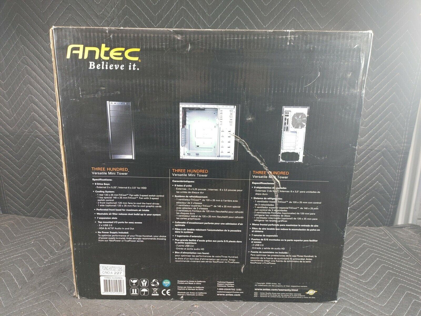 Antec Three Hundred Versatile Mini Tower - Black