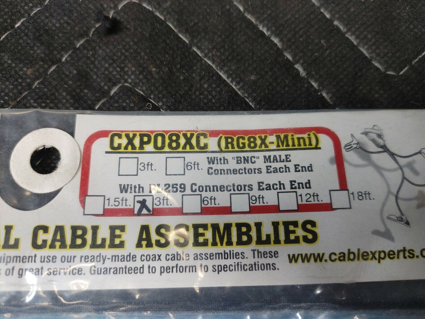 Cable X-Perts 3' foot CXPO8XC (RG8X-MINI) N Type Male Connectors both ends.