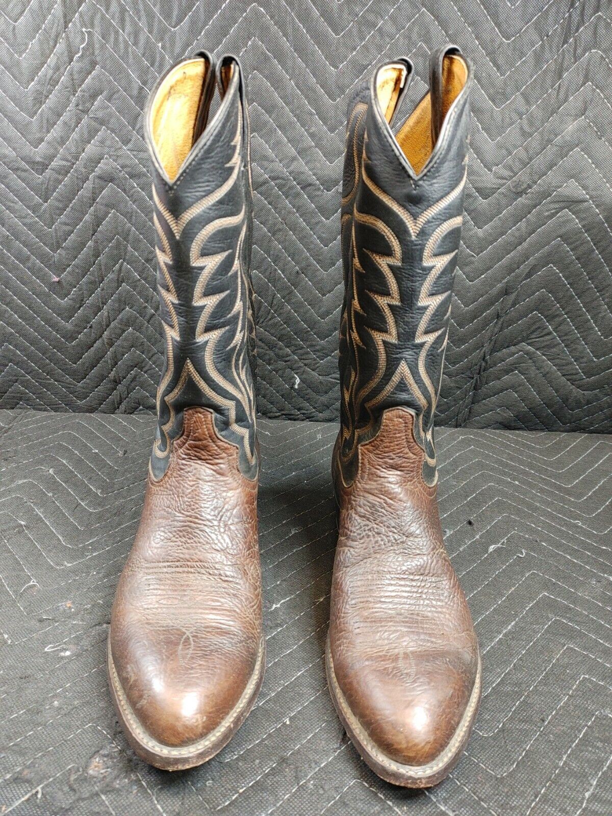 Tony Lama #6171 2-Tone Leather Cowboy Western Pull On Men's Boots Size 8.5 EE