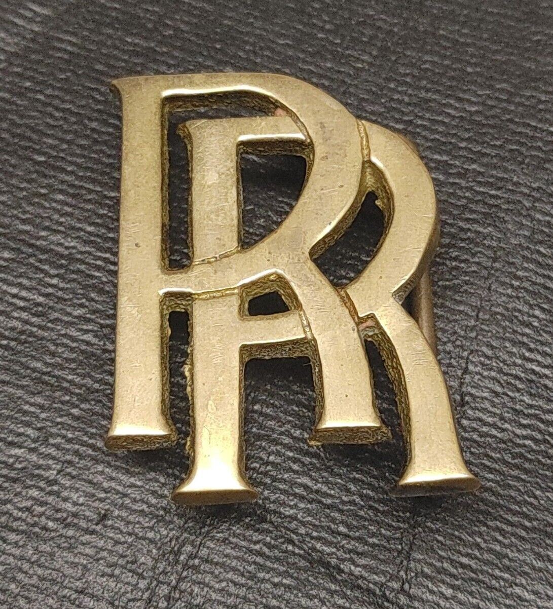 Vintage Rolls Royce RR Solid Brass Belt Buckle 4078 as found NICE!