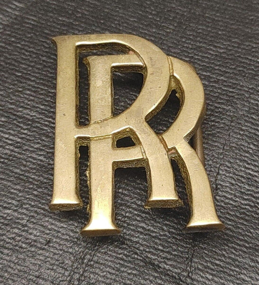 Vintage Rolls Royce RR Solid Brass Belt Buckle 4078 as found NICE!