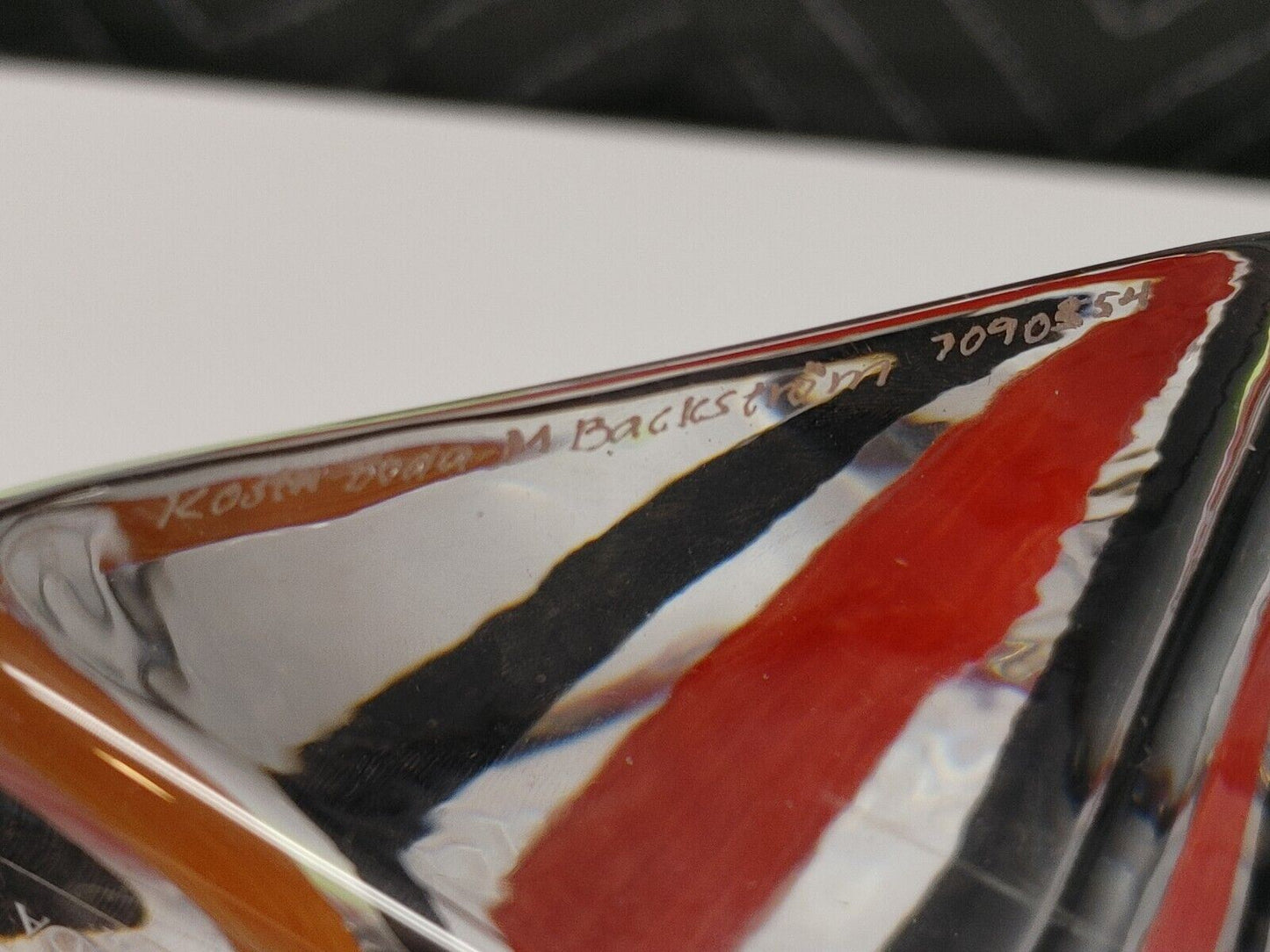 Kosta Boda Signed Art Glass Kaleidscope By Monica Backstrom