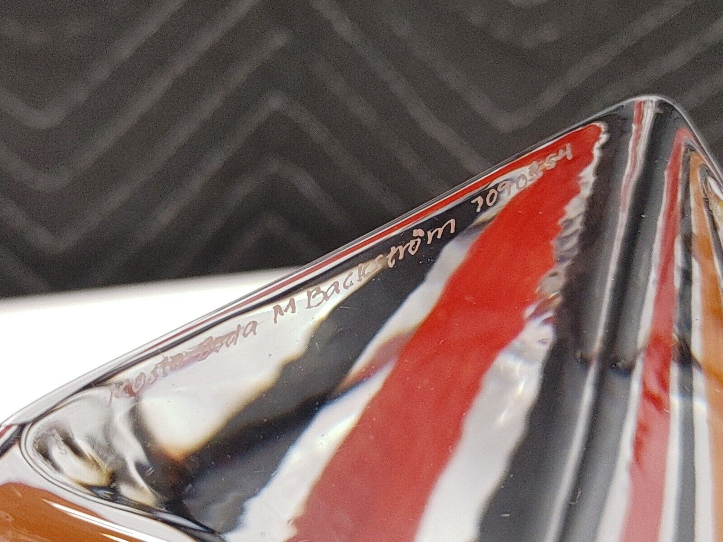 Kosta Boda Signed Art Glass Kaleidscope By Monica Backstrom