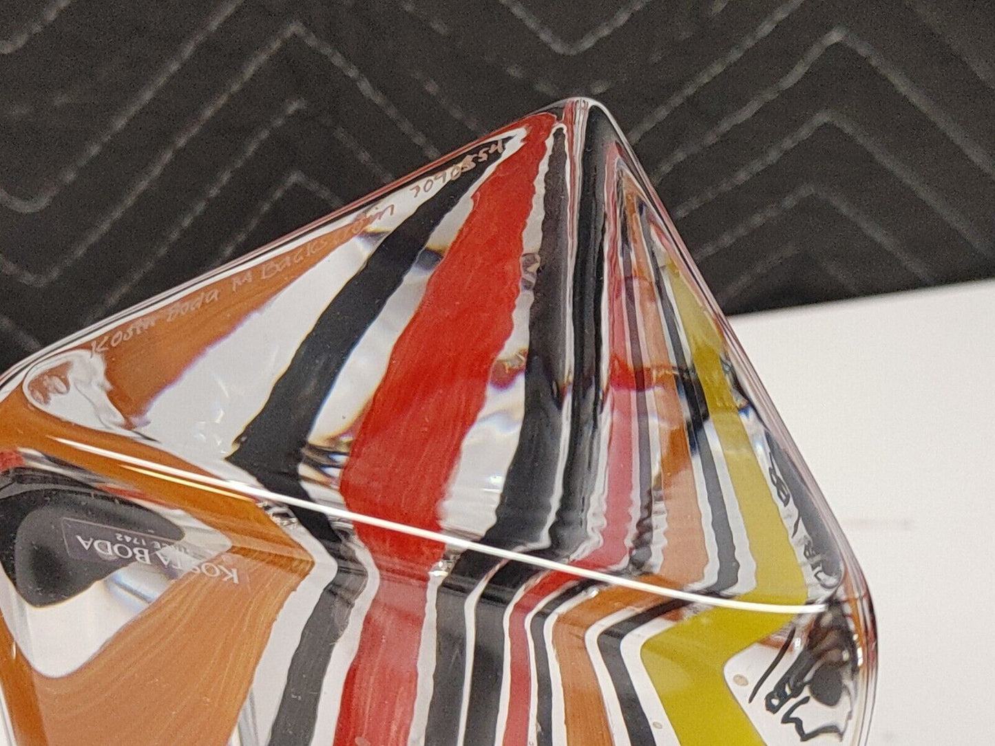 Kosta Boda Signed Art Glass Kaleidscope By Monica Backstrom