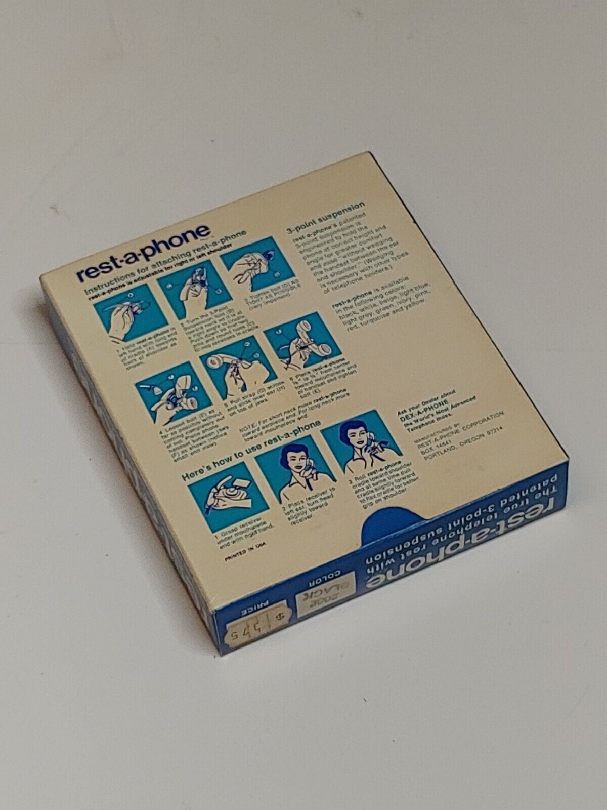 NOS VTG USA Rest-A-Phone Landline Shoulder Support Telephone Phone Rest - Black